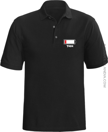 Tata Bateria do ładowania - Koszulka Polo męska czarna 