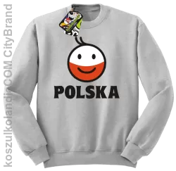 POLSKA Emotik dwukolorowy - bluza bez kaptura męska melanż