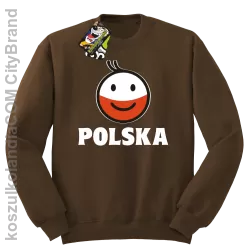 POLSKA Emotik dwukolorowy - bluza bez kaptura męska brązowa