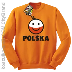 POLSKA Emotik dwukolorowy - bluza bez kaptura męska pomarańczowa