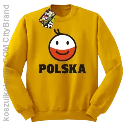 POLSKA Emotik dwukolorowy - bluza bez kaptura męska żółta