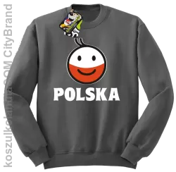 POLSKA Emotik dwukolorowy - bluza bez kaptura męska szara