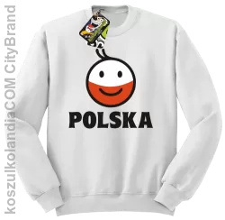 POLSKA Emotik dwukolorowy - bluza bez kaptura męska biała