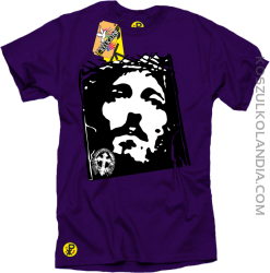 Jezus Chrystus Umarł na krzyżu za grzechy nasze - Koszulka męska fioletowa 