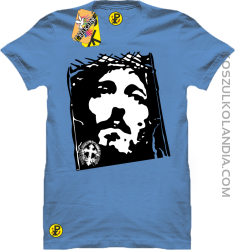 Jezus Chrystus Umarł na krzyżu za grzechy nasze - Koszulka męska błękitna 