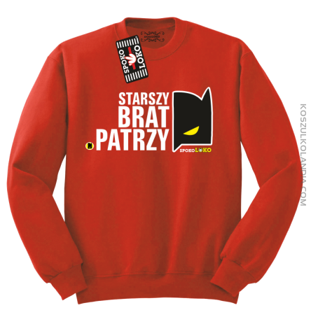 STARSZY BRAT PATRZY - Bluza standard bez kaptura czerwona 