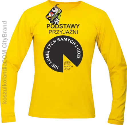 Podstawy przyjaźni - Longsleeve męski żółty 