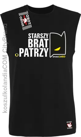 STARSZY BRAT PATRZY - Bezrękawnik męski czarny 