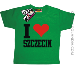 I love Szczecin - koszulka dziecięca - zielony