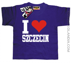 I love Szczecin - koszulka dziecięca - fioletowy