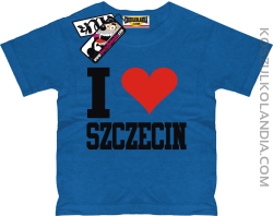 I love Szczecin - koszulka dziecięca - niebieski