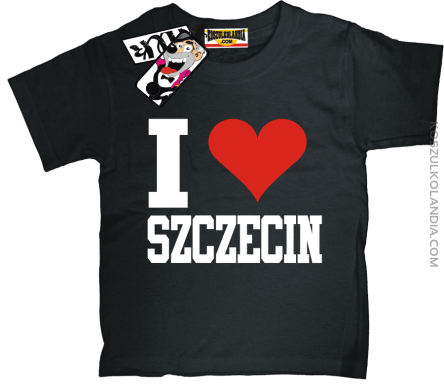 I love Szczecin - koszulka dziecięca - czarny