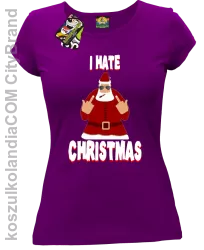 I hate Christmas Fu#k All Santa Claus - Koszulka damska fiolet 