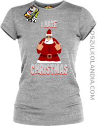 I hate Christmas Fu#k All Santa Claus - Koszulka damska melanż 