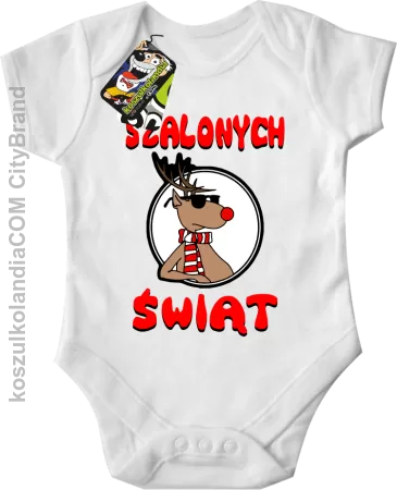 Szalonych Świąt Wyluzowany Renifer - Body dziecięce 