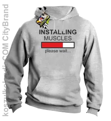 Installing muscles please wait... - Bluza z kapturem melanż