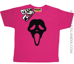 Krzyk Maska - koszulka dziecięca z nadrukiem - różowy