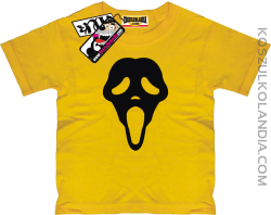 Krzyk Maska - koszulka dziecięca z nadrukiem - żółty