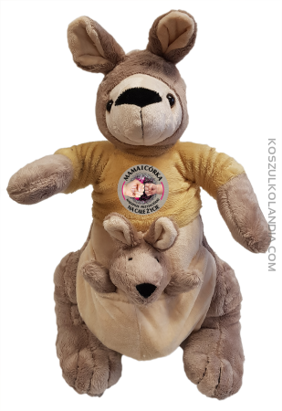 Pluszak Kangurek z małym kangurkiem w koszulce z napisem MAMA I CÓRKA 40cm