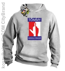 Tommy Middle Finger - Bluza męska z kapturem melanż 