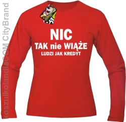 Nic tak nie wiąże ludzi jak kredyt -  Longsleeve Męski - Czerwony