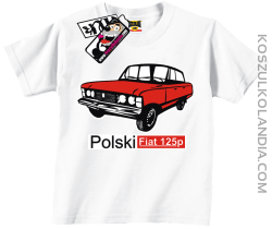 Duży Fiat 125p - koszulka dziecięca - biały