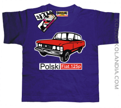 Duży Fiat 125p - koszulka dziecięca - fioletowy