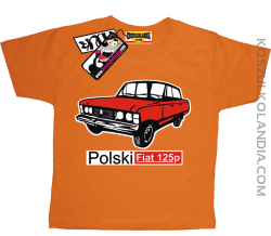 Duży Fiat 125p - koszulka dziecięca - pomarańczowy