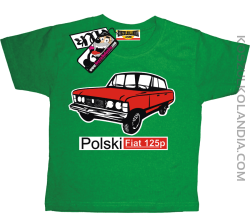 Duży Fiat 125p - koszulka dziecięca - zielony