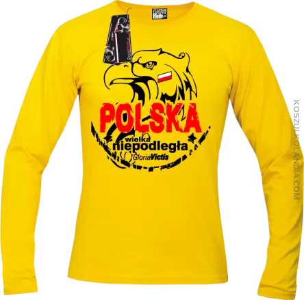 Polska Wielka Niepodległa - Longsleeve męski żółty 