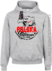 Polska Wielka Niepodległa - Bluza dziecięca z kapturem melanż 