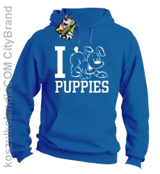 I love puppies - kocham szczeniaki - Bluza z kapturem royal