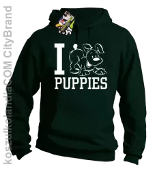 I love puppies - kocham szczeniaki - Bluza z kapturem butelka