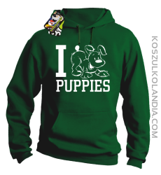 I love puppies - kocham szczeniaki - Bluza z kapturem khely