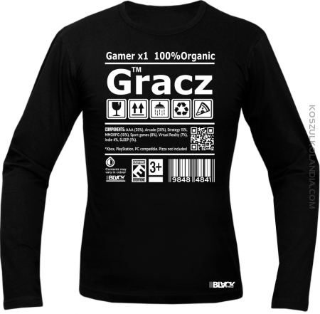 Gracz GAMER - longsleeve męski 