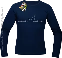 Koci Elektrokardiograf -  Longsleeve męski granatowy