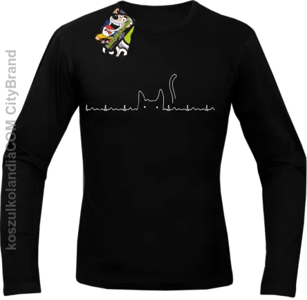 Koci Elektrokardiograf -  Longsleeve męski czarny 