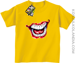 Halloween Jocker Smile Retro - koszulka dziecięca żółta