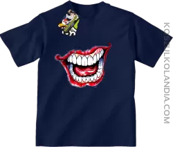 Halloween Jocker Smile Retro - koszulka dziecięca granatowa