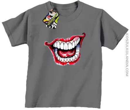 Halloween Jocker Smile Retro - koszulka dziecięca szara