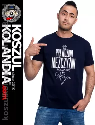 Prawdziwi mężczyźni rodzą się w (DOWOLNY MIESIĄC) CurlyStyle - koszulka męska 