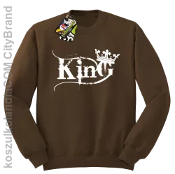 King Simple - Bluza standard bez kaptura brąz 