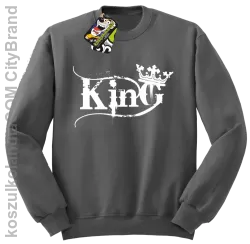 King Simple - Bluza standard bez kaptura szara 