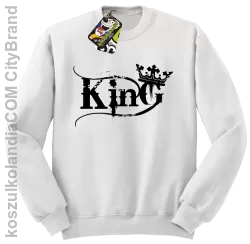 King Simple - Bluza standard bez kaptura biała 