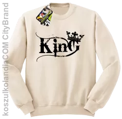 King Simple - Bluza standard bez kaptura beżowa 