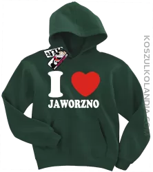 I love Jaworzno - bluza dziecięca z kapturem - butelkowy