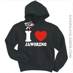 I love Jaworzno - bluza dziecięca z kapturem - czarny