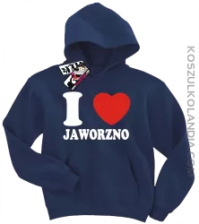I love Jaworzno - bluza dziecięca z kapturem - granatowy