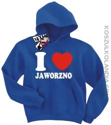 I love Jaworzno - bluza dziecięca z kapturem - niebieski