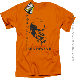 Pokolenie JANA PAWŁA II Zamyślenie -  Koszulka Męska - Pomarańczowy
